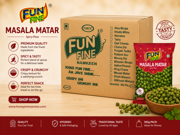 FUN FINE MASALA MATAR NAMKEEN (360 PCS)