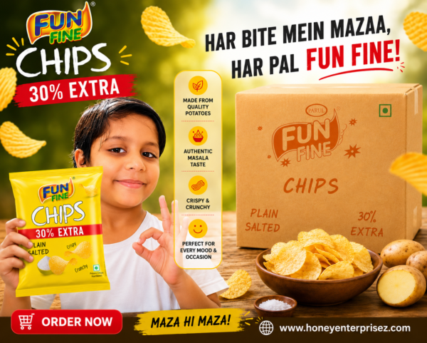 FUN FINE POTATO CHIPS PLAIN SALTED NAMKEEN