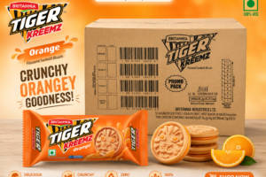 Britannia Tiger Kreemz Orange Sandwich Biscuits