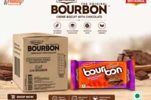 Britannia Bourbon Chocolate Creme Biscuits Mrp 10 Rs. (1box contain 140pc)